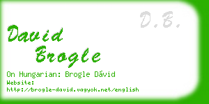 david brogle business card